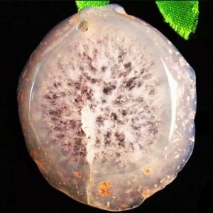 New Gray Druzy Agate Geode Slice Pendant.